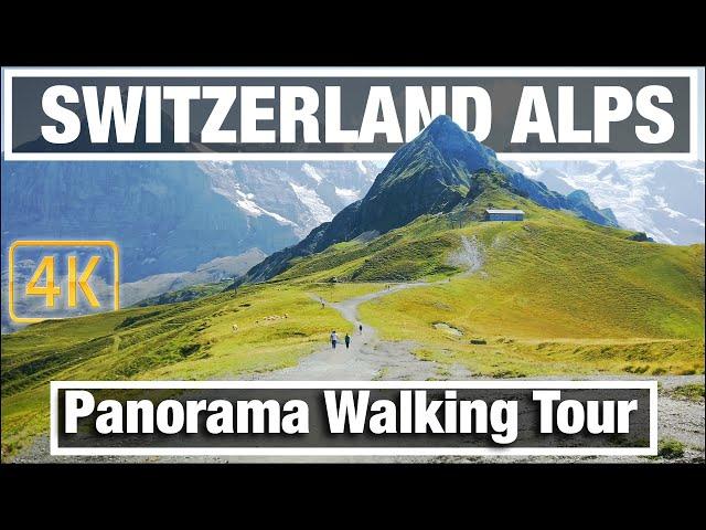 4K City Walks: Mannlichen Switzerland Mountains  - Virtual Walk Walking Treadmill Video