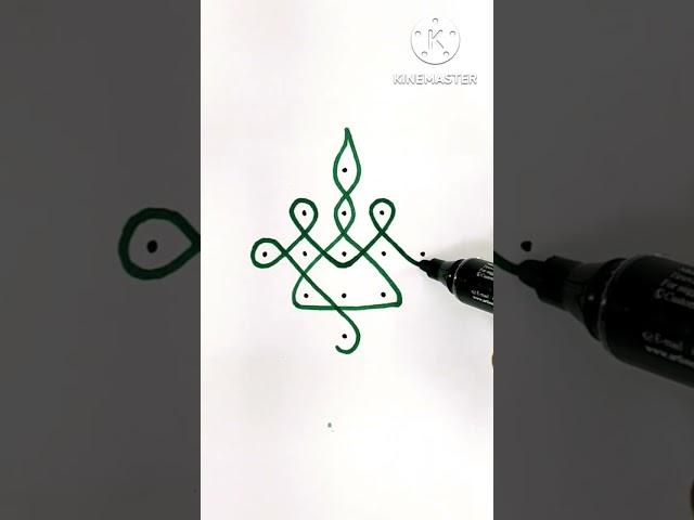 simple sikku kolam /5 dots sikku kolam / sikku kolam with dots #shorts #simple #sikkukolam