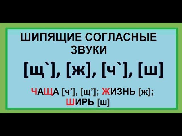 Шипящие согласные звуки. 1 класс. Повторение.