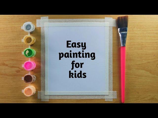 Easy watercolor painting for kids, step by step tutorial, easy drawing