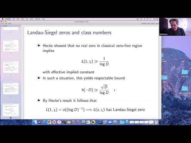 Some remarks on Landau--Siegel zeros - Alexandru Zaharescu
