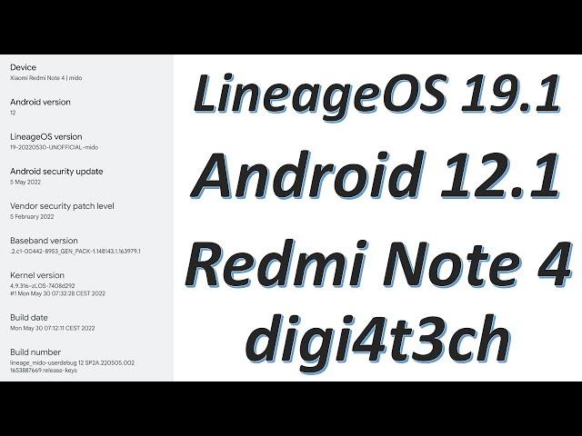 |LineageOS 19.1| |Android 12.1| |Redmi Note 4| |Mido| |Raw Review| By |DIGI4T3CH| & |VINIT4489|