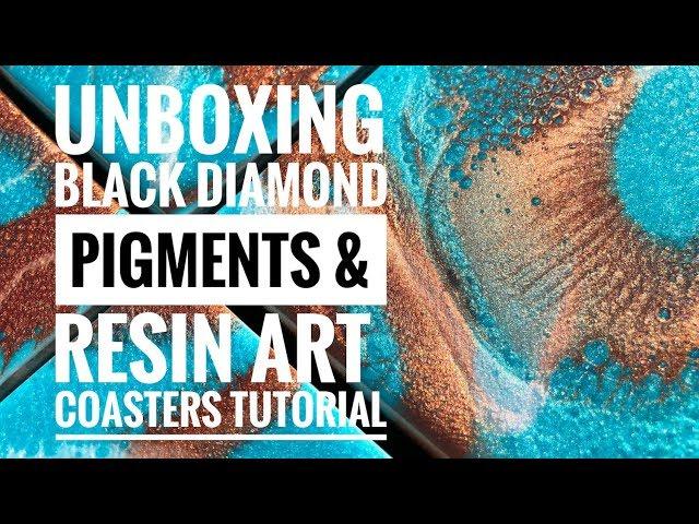 Black Diamond Pigments & Resin Art Coasters