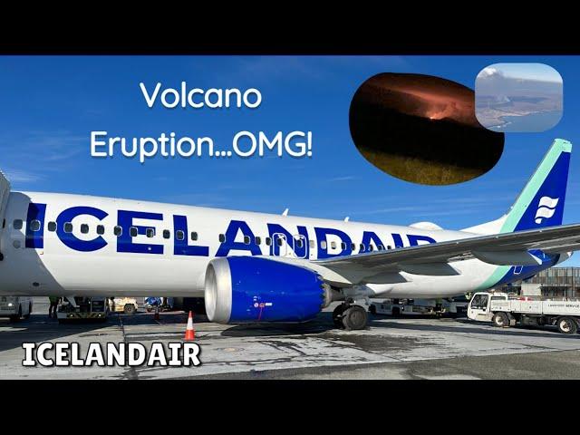 I Flew Icelandair's Boeing 737Max8 - Over a Volcanic Eruption! Trip Report
