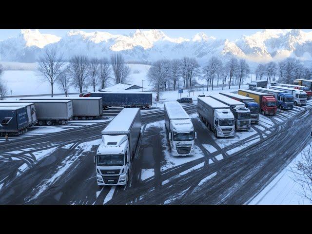 A Lonely Life and Routine in a Truck in the Snow