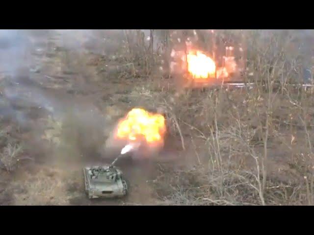 Point-blank battle of the Russian T-80 tank in Ukraine