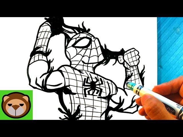 AMAZING How to Draw SPIDER-MAN ESCAPING VENOM SYMBIOTE