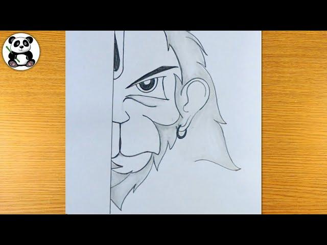Lion eyes hanuman ji pencil drawing | gods drawing | ram bhakt drawing ​⁠@TaposhiartsAcademy