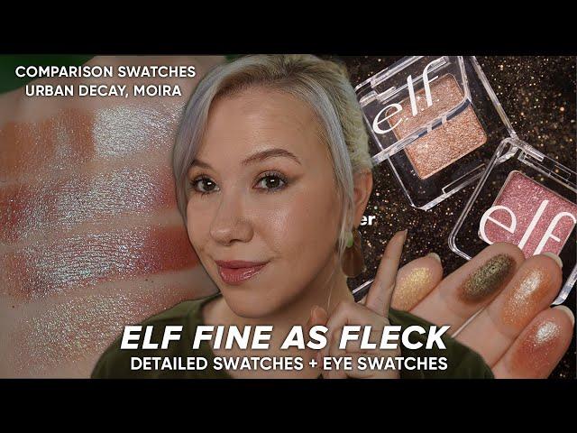 Elf Fine as Fleck Glitter Eyeshadows | Eye swatches, comparisons to Urban Decay and Moira!