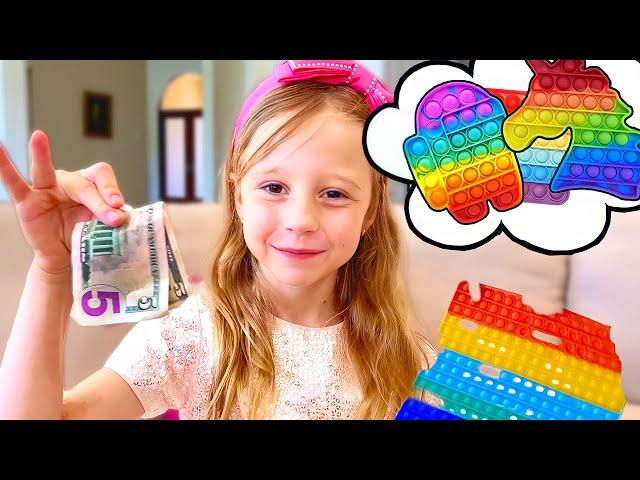 Nastya and friends learn to share with each other. Pop it challenge for kids