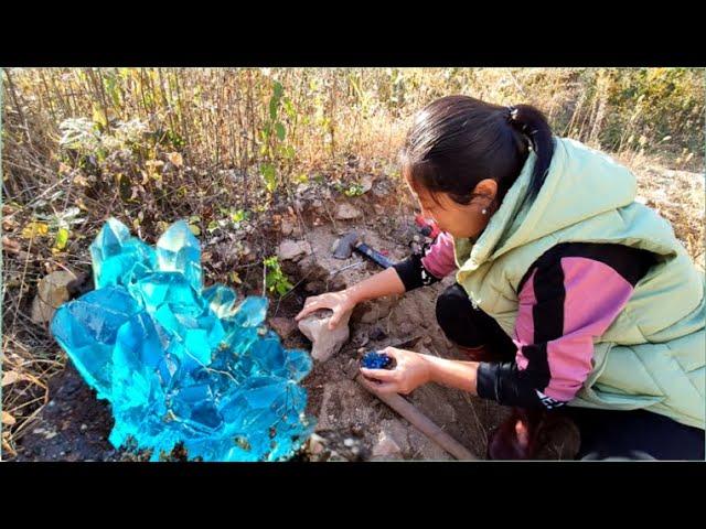 When looking for blue crystals, I found rubies and emeralds! Gems, diamonds