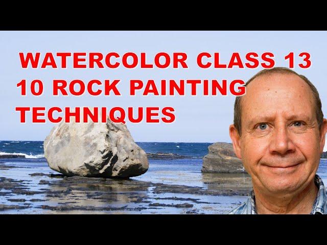 10 techniques for painting rocks with watercolor. Watercolour beginner tutorial to master rocks.