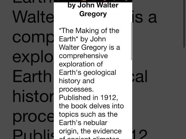 The Making of the Earth Summary