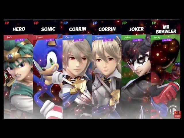 Super Smash Bros Ultimate Amiibo Fights  – Request #18643 S vs C vs J Stamina Battle