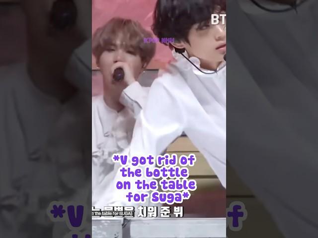 When Taehyung Threw The Bottle Of The Table  And Yoongi Told Him It Was A Prop  #shorts #v #bts