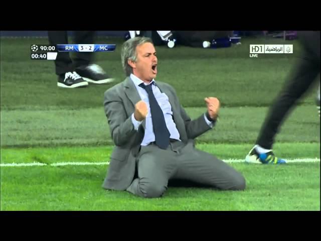 Real Madrid Vs Manchester City 3-2 - Jose Mourinho Sliding Celebration HD