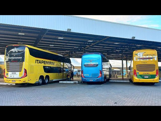 G8 DD DA NOVA ITAPEMIRIM DOMINANDO A MOVIMENTAÇÃO DE ÔNIBUS NA RODOVIÁRIA DE VILA VELHA