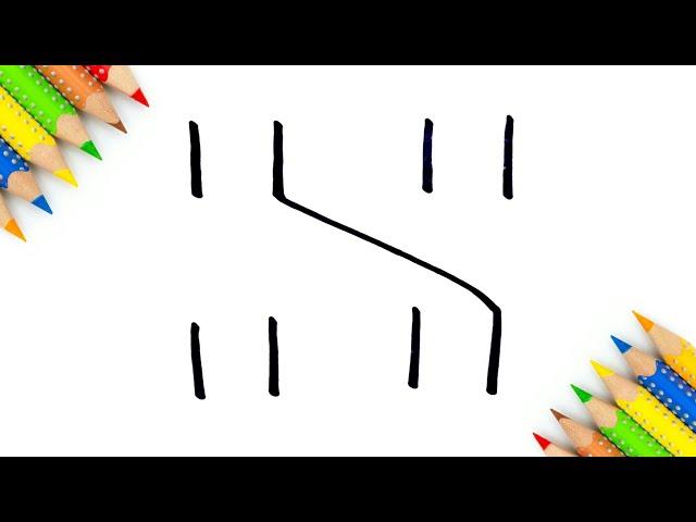 Easy Drawing ! how to draw letter S from 1111 step by step doodle art for kids learning