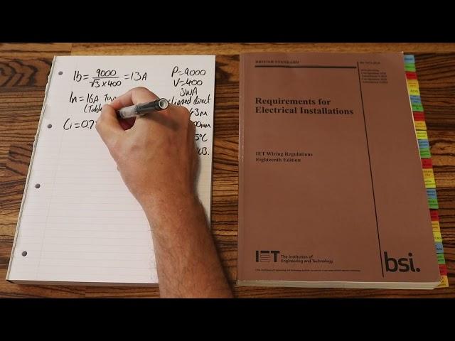 Cable calculation. Calculating the live cable size from BS 7671