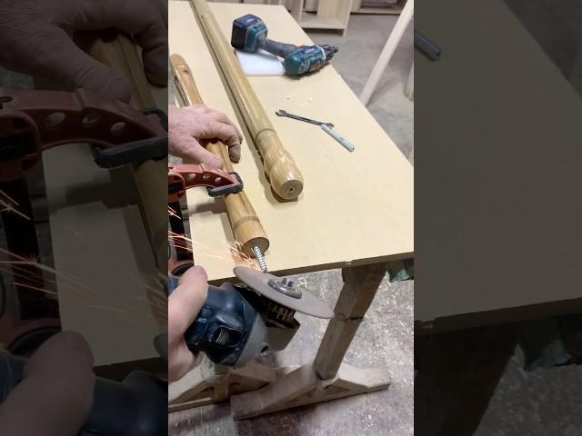 A simple method of connecting wooden parts with a stud #shorts #diyart