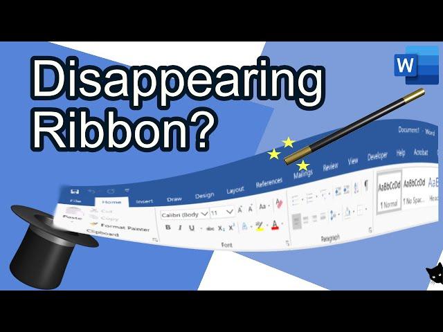 How to get the Ribbon (toolbar) back if it disappeared.