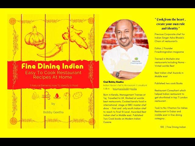 Fine Dining Indian Cook Book by Chef Bobby geetha of Master Chef Uk