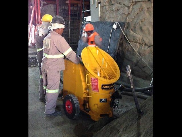 Shotcrete Concrete Wall Construction with a REED Gunite Machine