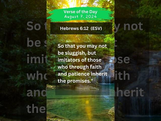 So That YOU May Not Be sluggish in Your FAITH | Verse of the Day | Hebrews 6:2 #shorts