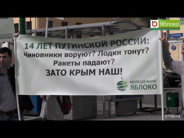 «Молодежное Яблоко» отметило акцией 14-летие Путинской России