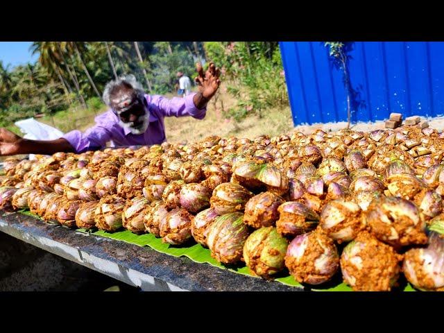 Ennai Katharikkai Gravy prepared by daddy Arumugam | Village food factory