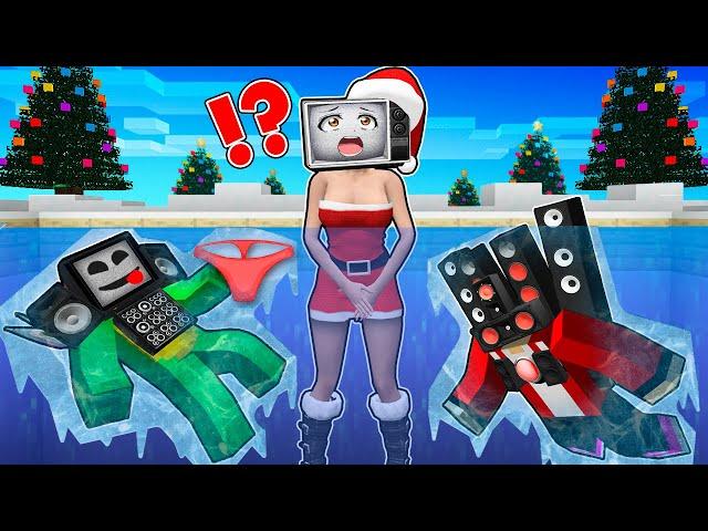 JJ and Mikey STOLE UNDERWEAR a SANTA TV WOMAN in ICE POOL in Minecraft - Maizen