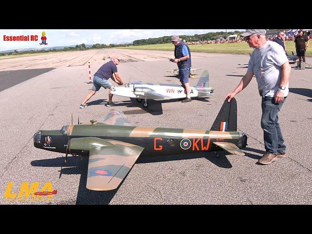 2 Giant RC Wellington Bombers fly together | LMA Elvington Show 2024