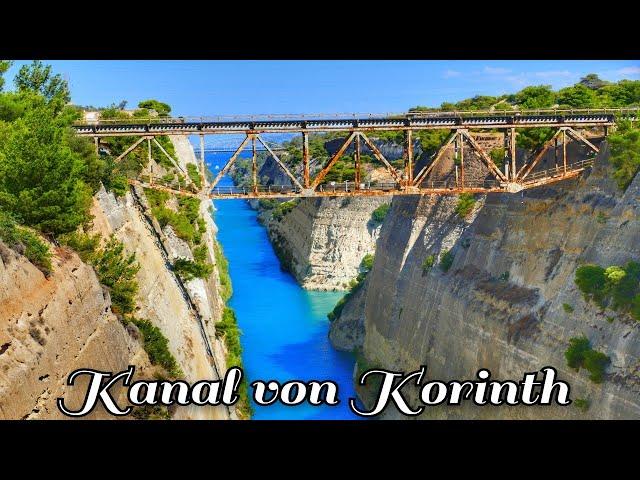 Kanal von Korinth mit der Drohne in 4K-Mit dem Camper durch Griechenland Von Peloponnes nach Meteora