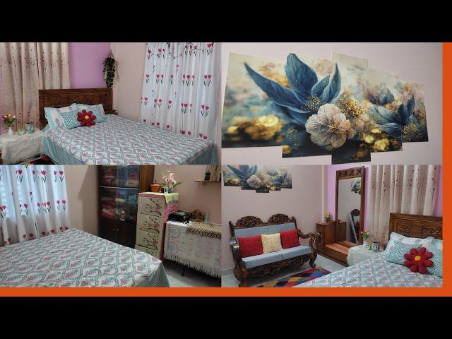 Bedroom tour।Bangladeshi Small Bedroom Organisation 2024।Simple boho theme Bedroom Decoration ideas.