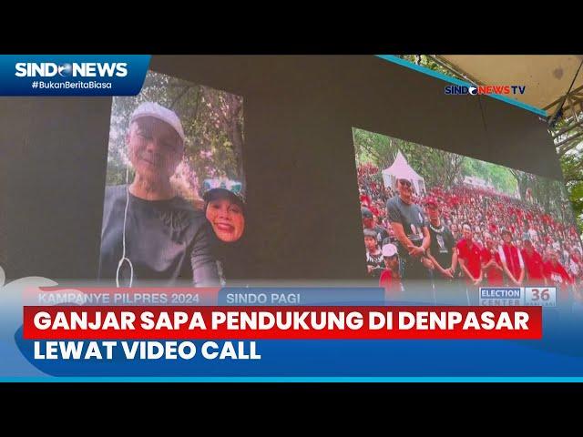 Kampanye Pilpres 2024, Capres Ganjar Pranowo Sapa Pendukung di Denpasar Lewat Video Call