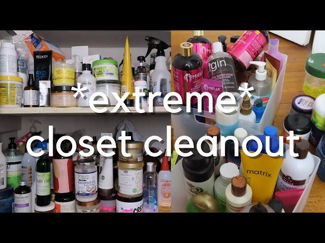 EXTREME Closet Clean Out! Decluttering My Hair Products and Reorganizing! *giveaway included*