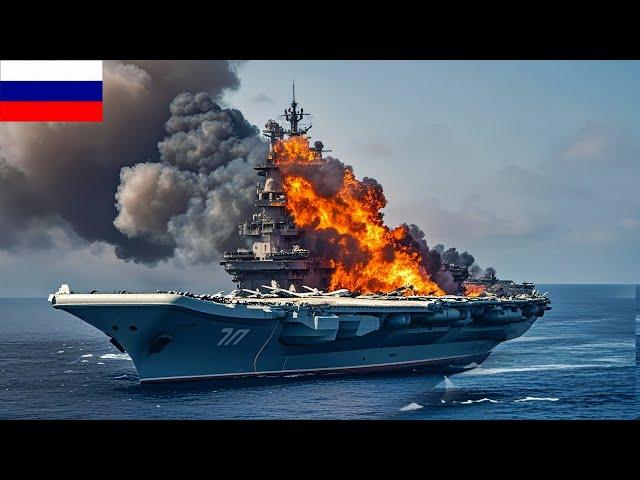 World Shocked! Ukrainian F-16 Squadron Destroys Russian Aircraft Carrier in Black Sea