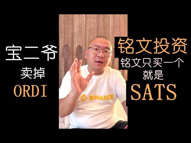 【重磅】《宝二爷给新人讲解铭文投资：从入门到进阶》【铭文只买一个那一定是 sats】为什么我把ORDI和ETH等币种都卖了？主要买SATS，sats优势和逻辑是什么？！#比特币  #btc