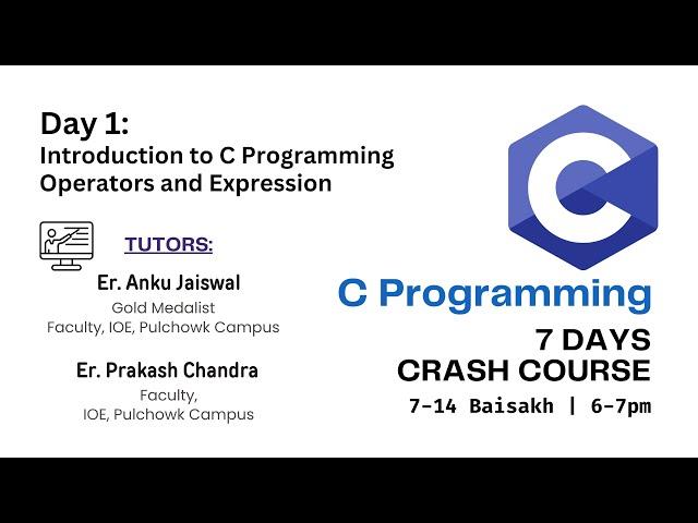 DAY 1: INTRODUCTION TO C PROGRAMMING  | OPERATORS AND EXPRESSIONS