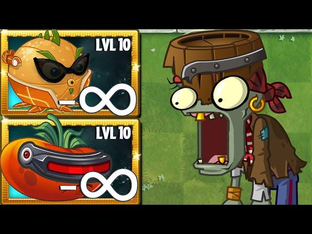 Every Plants POWER UP Infinite ! Vs 50 Barrelhead Zombies - Who will win ? - PvZ 2