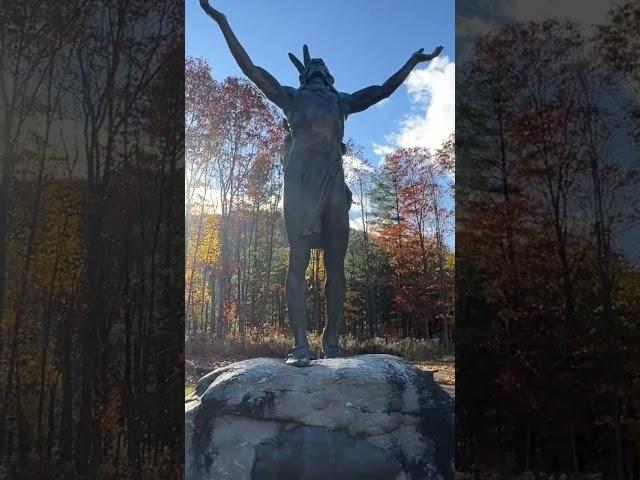 HAIL TO THE SUNRISE ️#statue #sunrise #native #chief #amazing #nature #art #adventure