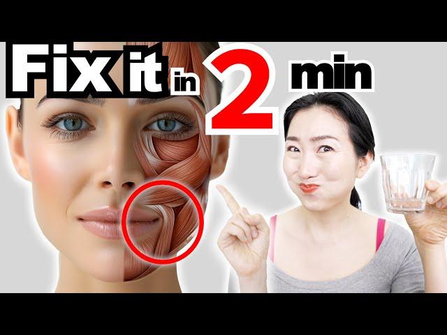 2 Minute Water Pulling Challenge to Remove Jowls and Nasolabial Folds and Sculpt Jawline in 7 Days