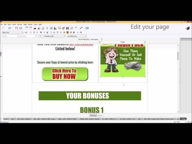Affiliate Bonus Page Generator - How To Edit The Templates