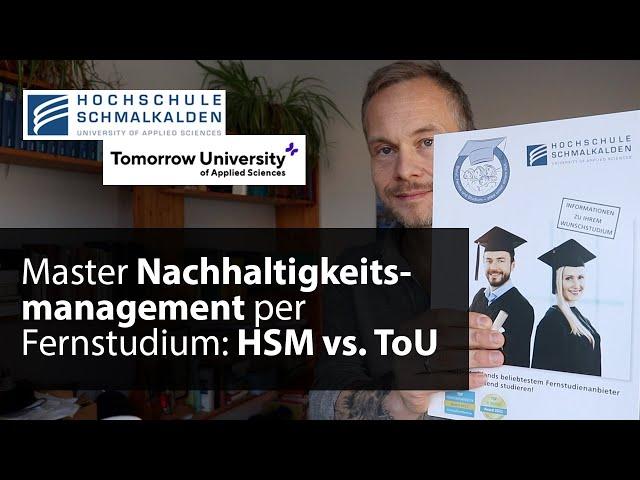 Nachhaltigkeitsmanagement Master im Fernstudium: Tomorrow University vs. Hochschule Schmalkalden