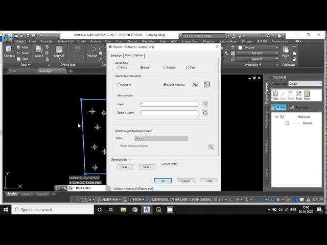 AutoCAD Map 3D - Export AutoCAD Geometries into ESRI ShapeFile (.shp)