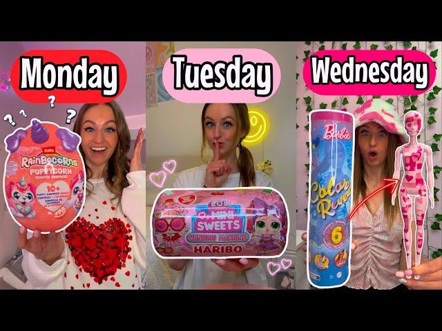 OPENING *VALENTINES* THEMED MYSTERY TOYS FOR AN ENTIRE WEEK CHALLENGE!! (100+ FINDS!!🫢)