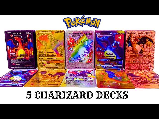 5 DIFFERENT DECK OF RARES CHARIZARD POKEMON CARD SERIES | CHARIZARD POKEMON CARD COLLECTION #pokemon