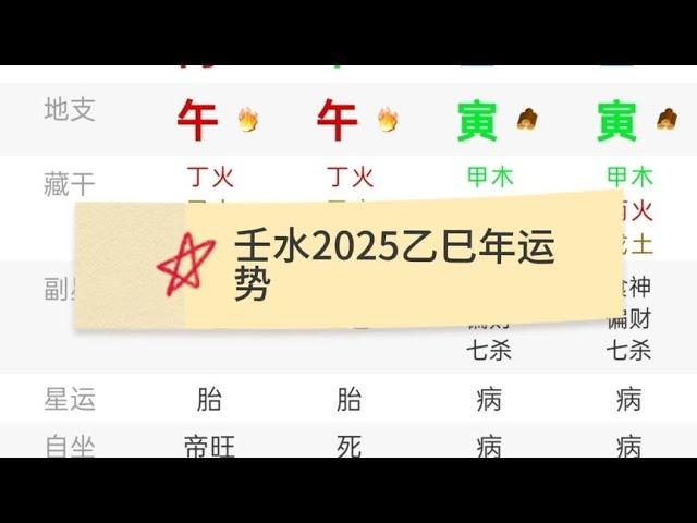 壬水2025乙巳年运势最全讲解