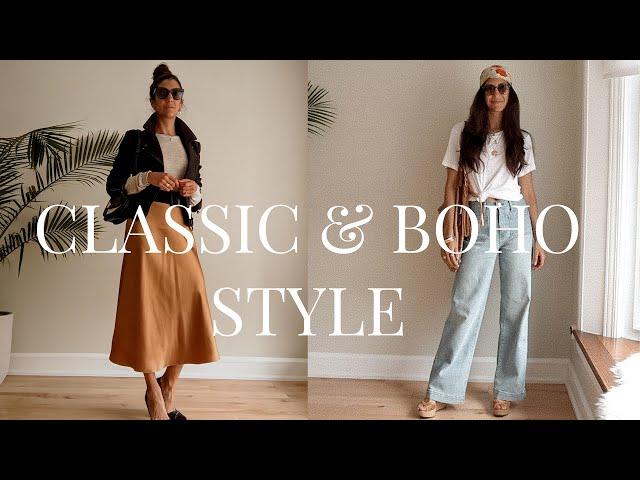 Change Your Style WITHOUT Shopping: 4 Boho Chic + 4 Classic Minimalist Style Outfits