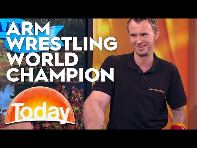 Karl vs Arm wrestler Matthias Schlitte | TODAY Show Australia